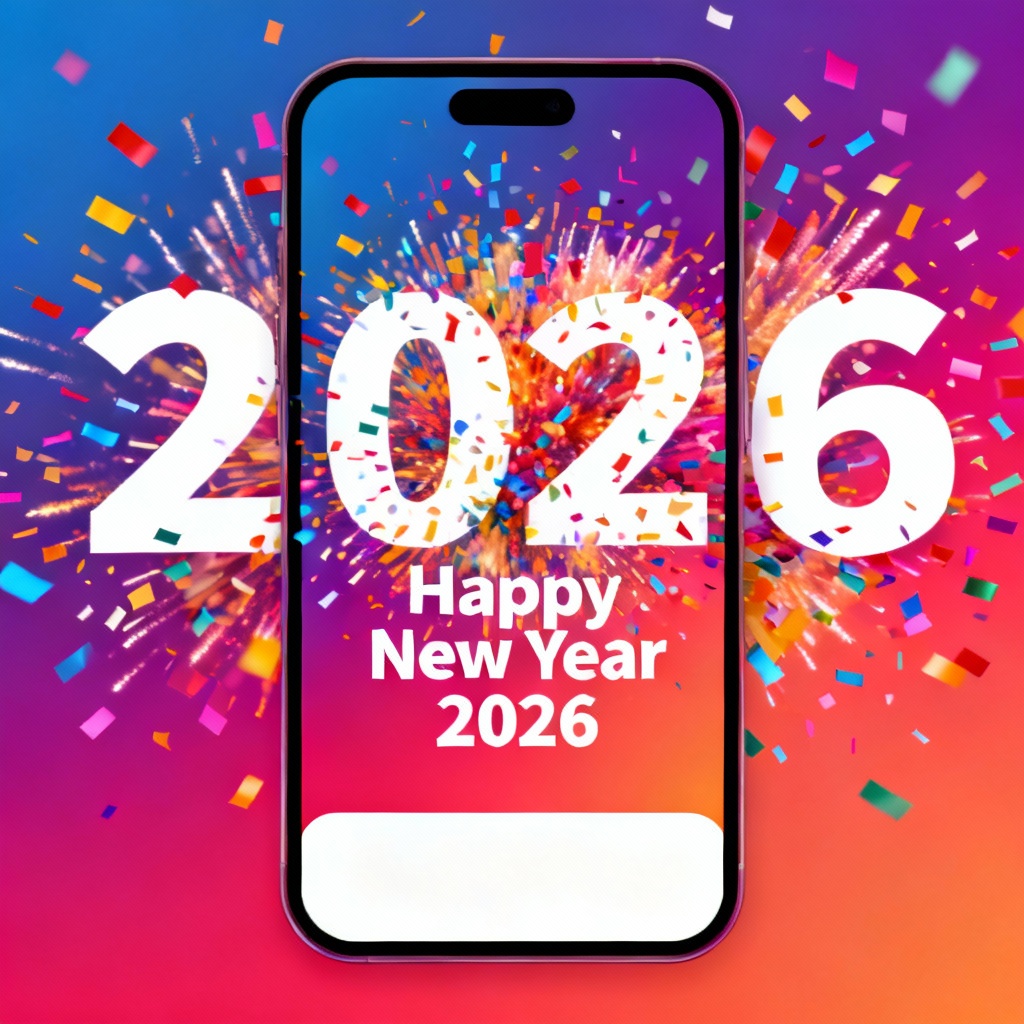 Vertical 2026 confetti burst for Instagram Story