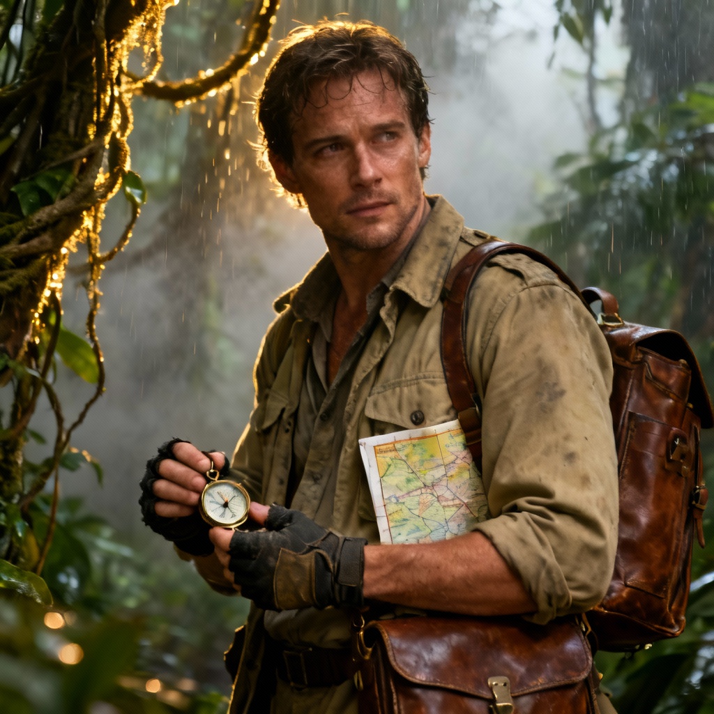 AI Jungle Explorer Portrait