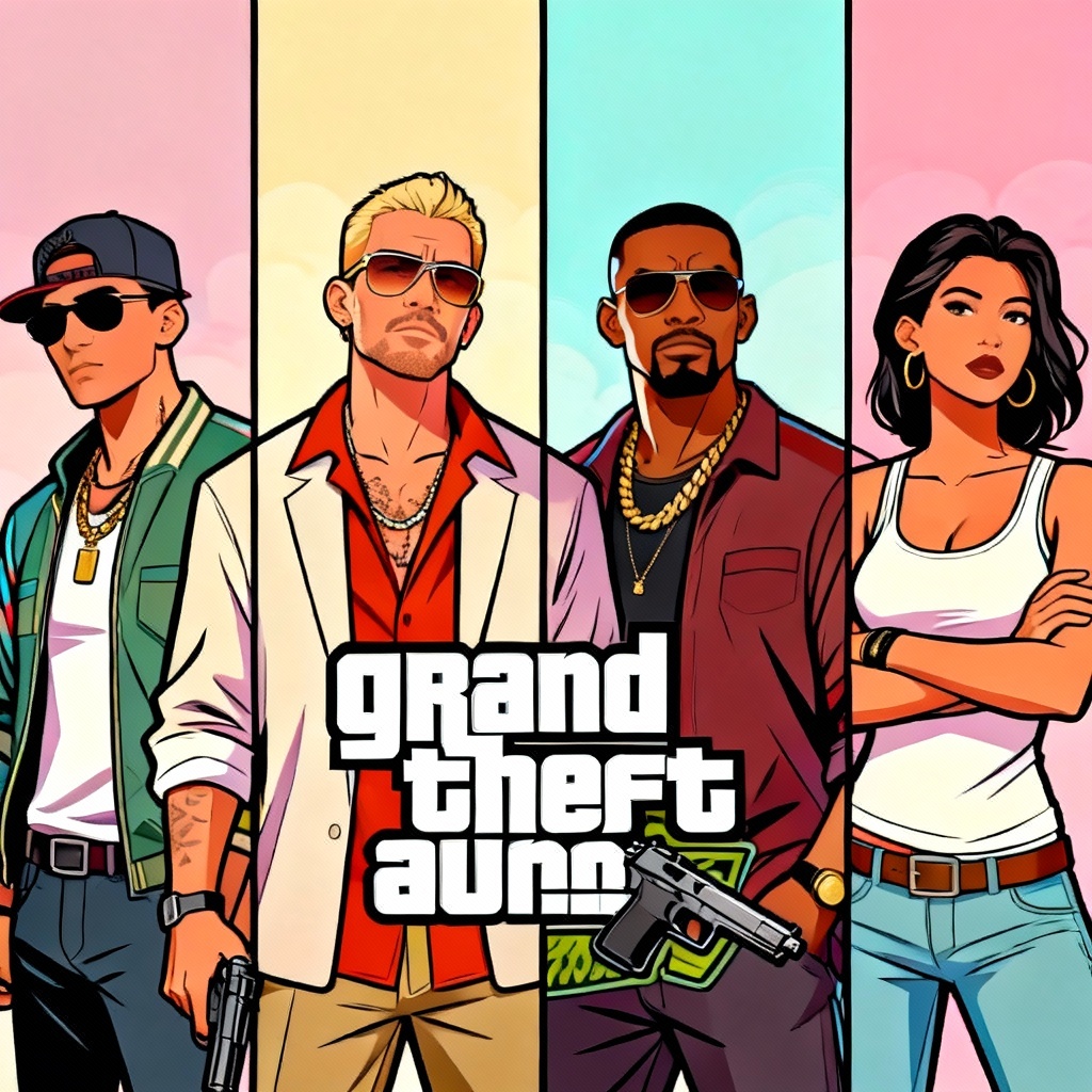 AI GTA loading screen style crew lineup