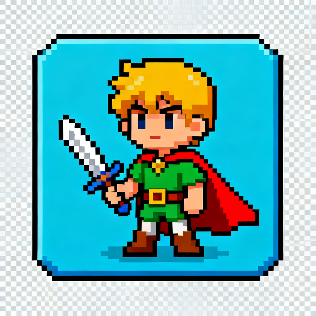 Retro pixel hero OC avatar