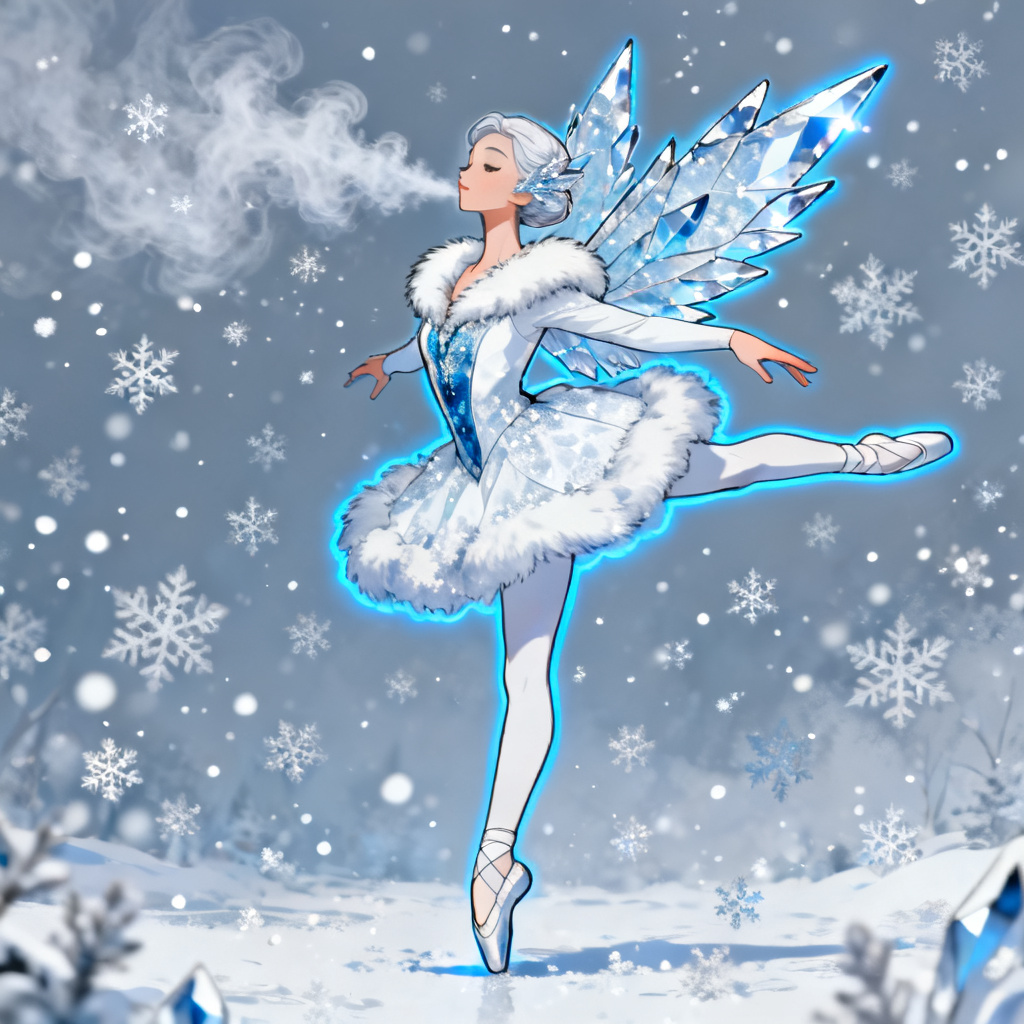 AI Winx OC Lovix ice fairy with crystal wings