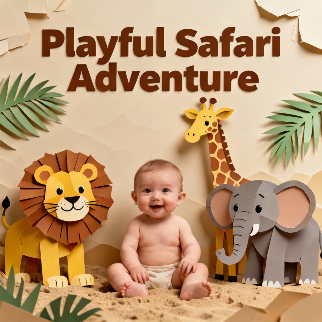 AI Safari Baby Birthday Poster