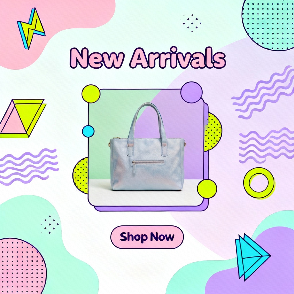 AI memphis style social carousel graphics