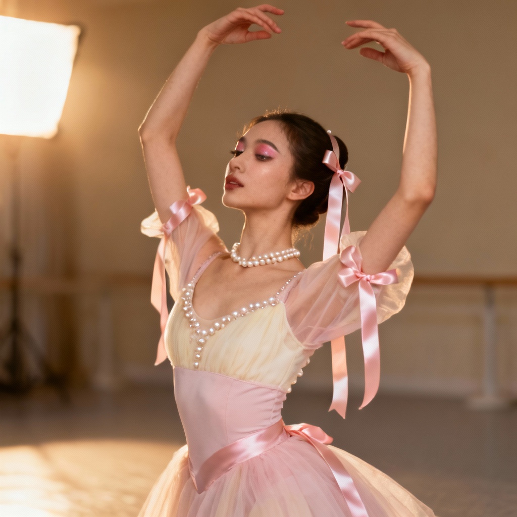 AI coquette balletcore fashion editorial