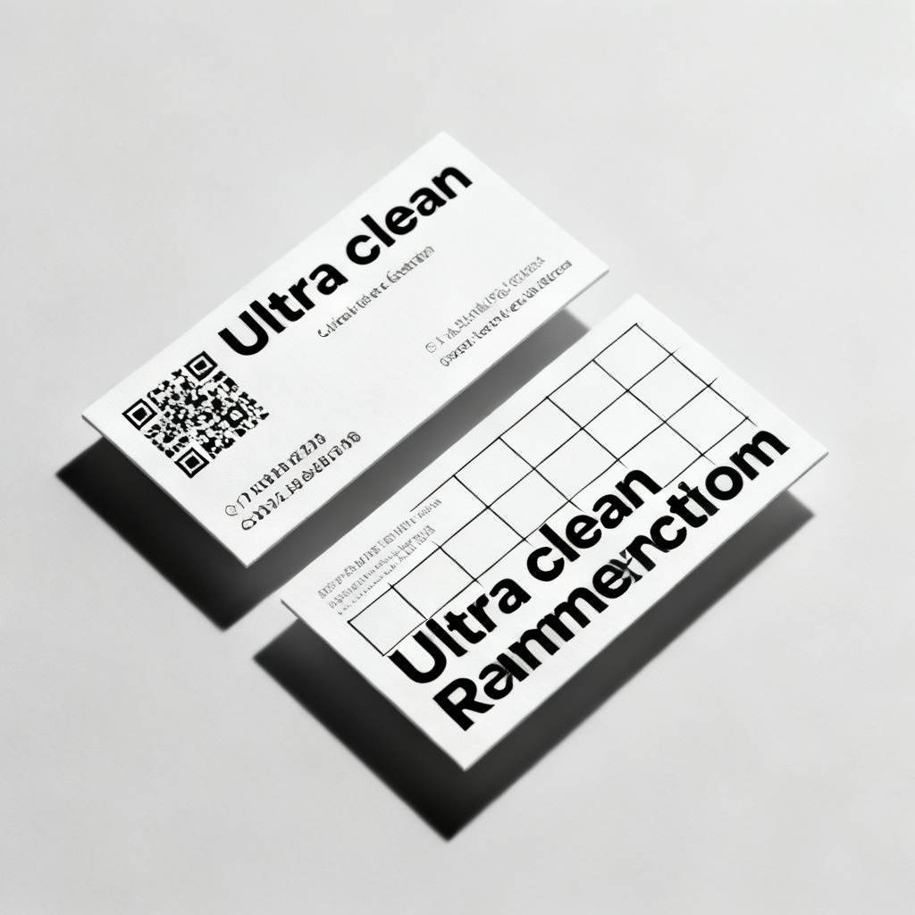 Minimal black and white visiting card with clean grid layout