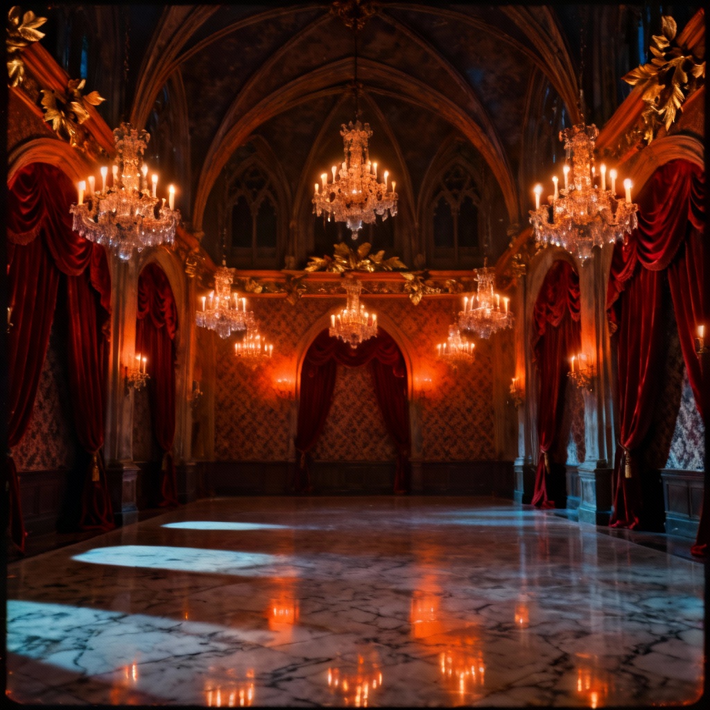 AI Retro Gothic Ballroom