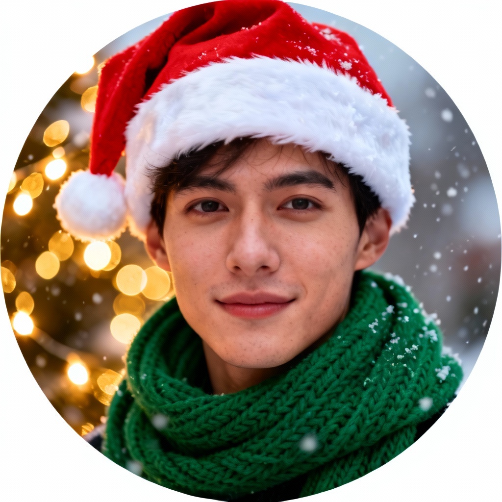 AI Santa Hat Christmas Profile Picture