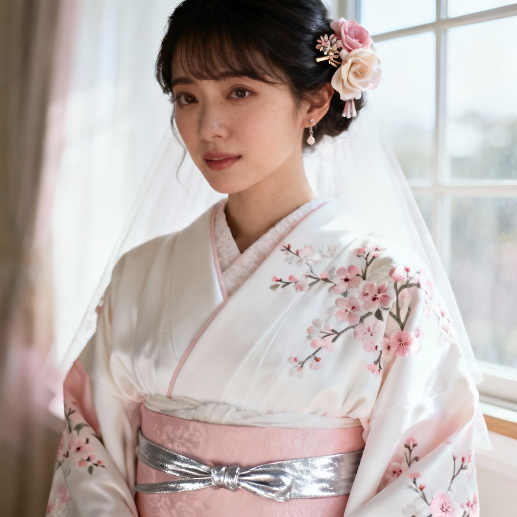 AI furisode bridal kimono portrait