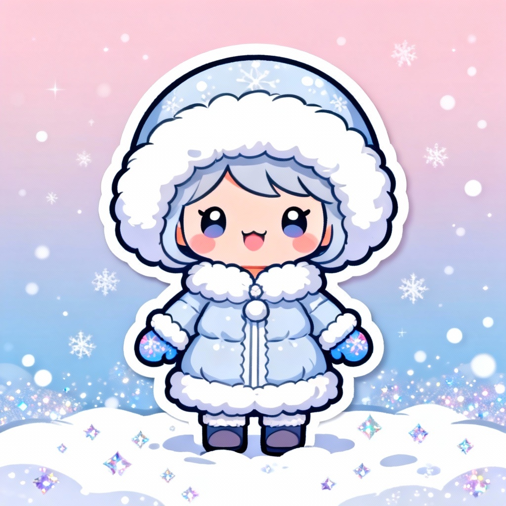 Cute chibi Snegurochka character