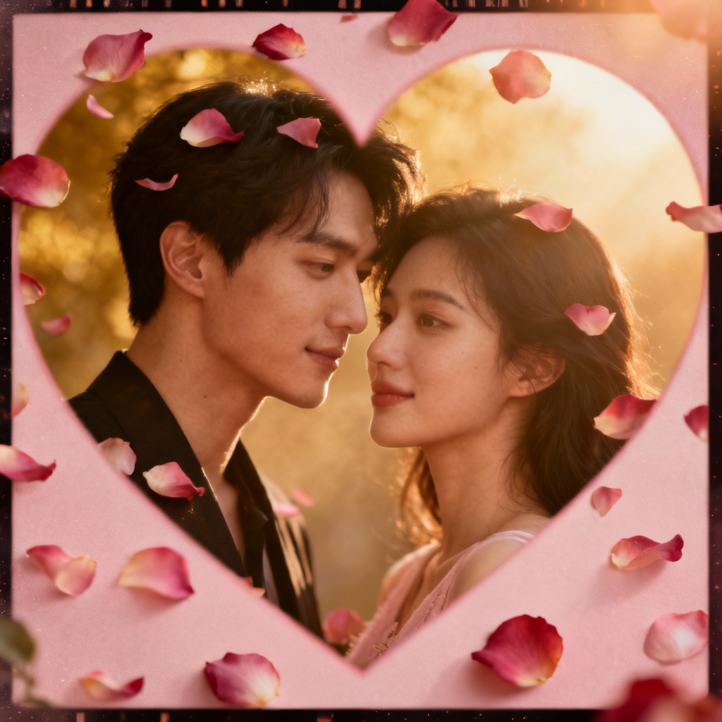 AI couple photo transformed into Valentine art