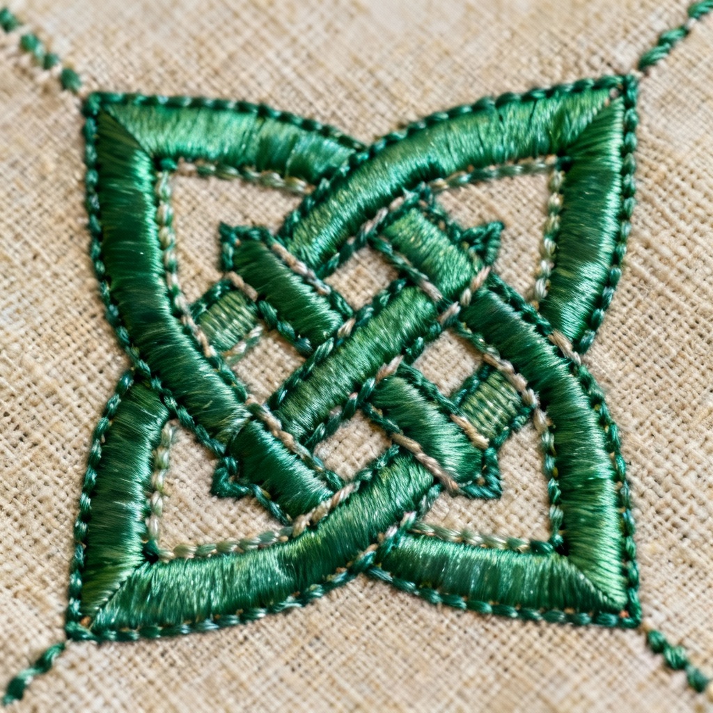 AI Celtic knot corner embroidery motif