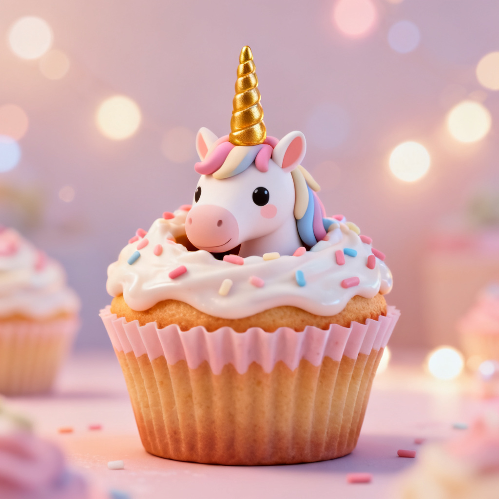 AI Unicorn Cupcake Horse