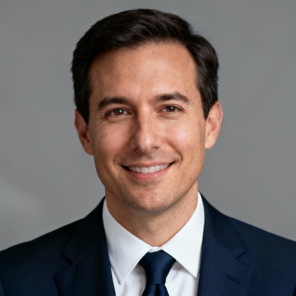 AI Modern CEO Headshot On Neutral Gray