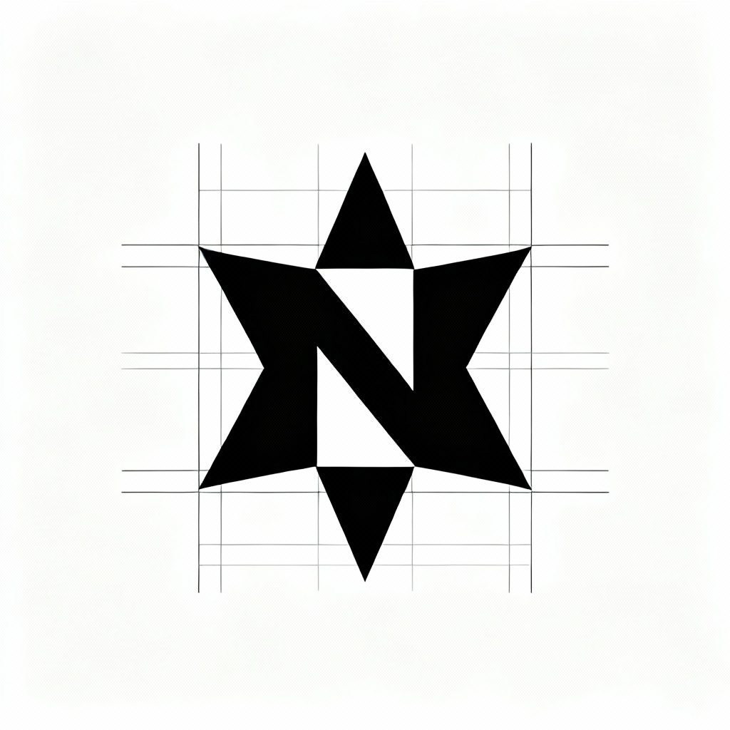 AI minimalist ninja shuriken monogram logo