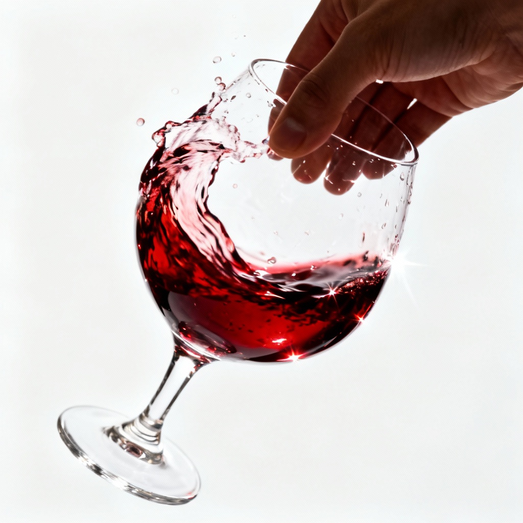 AI wine tasting hand swirl detail