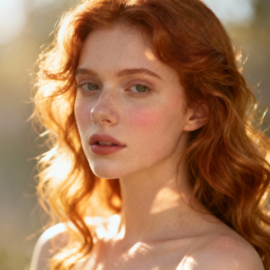 AI strawberry blonde long waves
