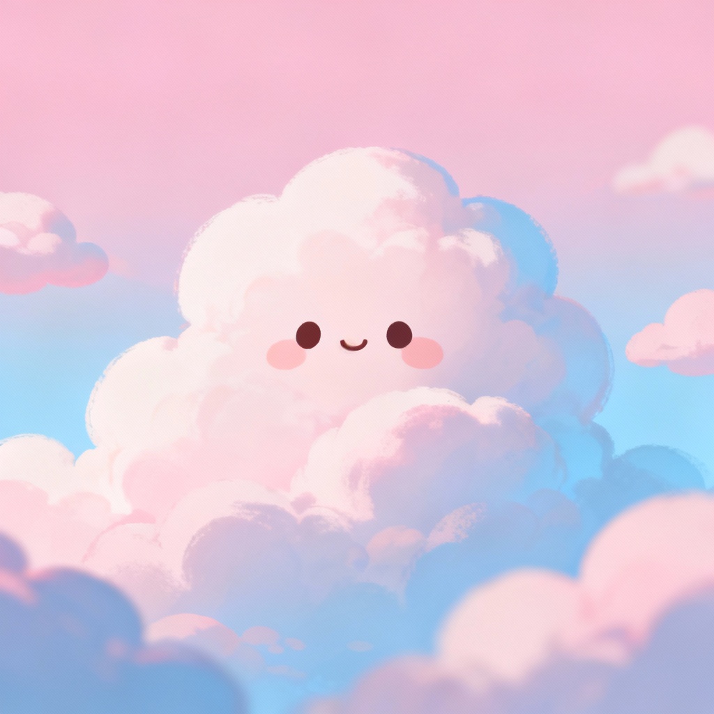 AI pastel sky background with soft clouds