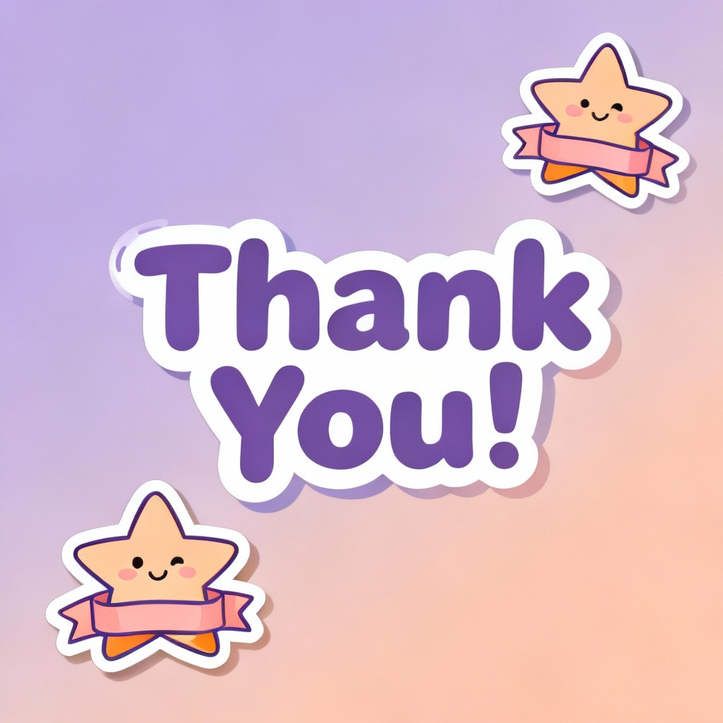 AI Kawaii Thank You Greeting Card