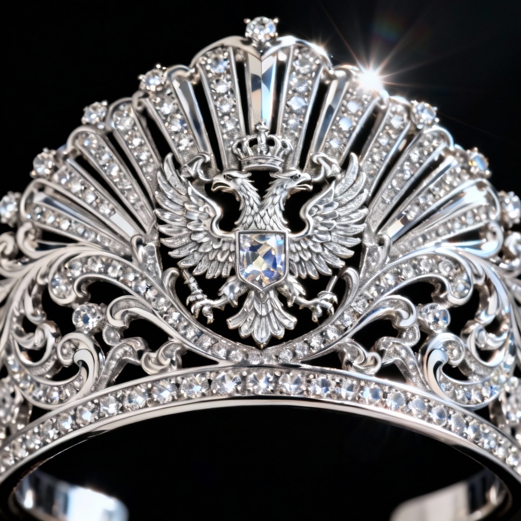 AI imperial diadem with double-headed eagle and diamond filigree