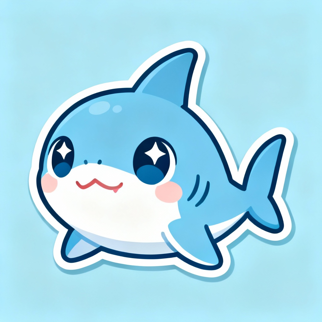 AI cartoon baby shark mascot logo