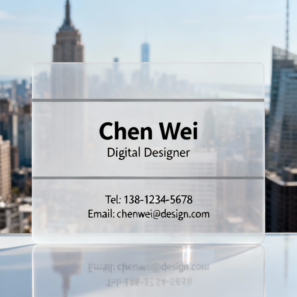 Visiting card with full-bleed photo background and white overlay