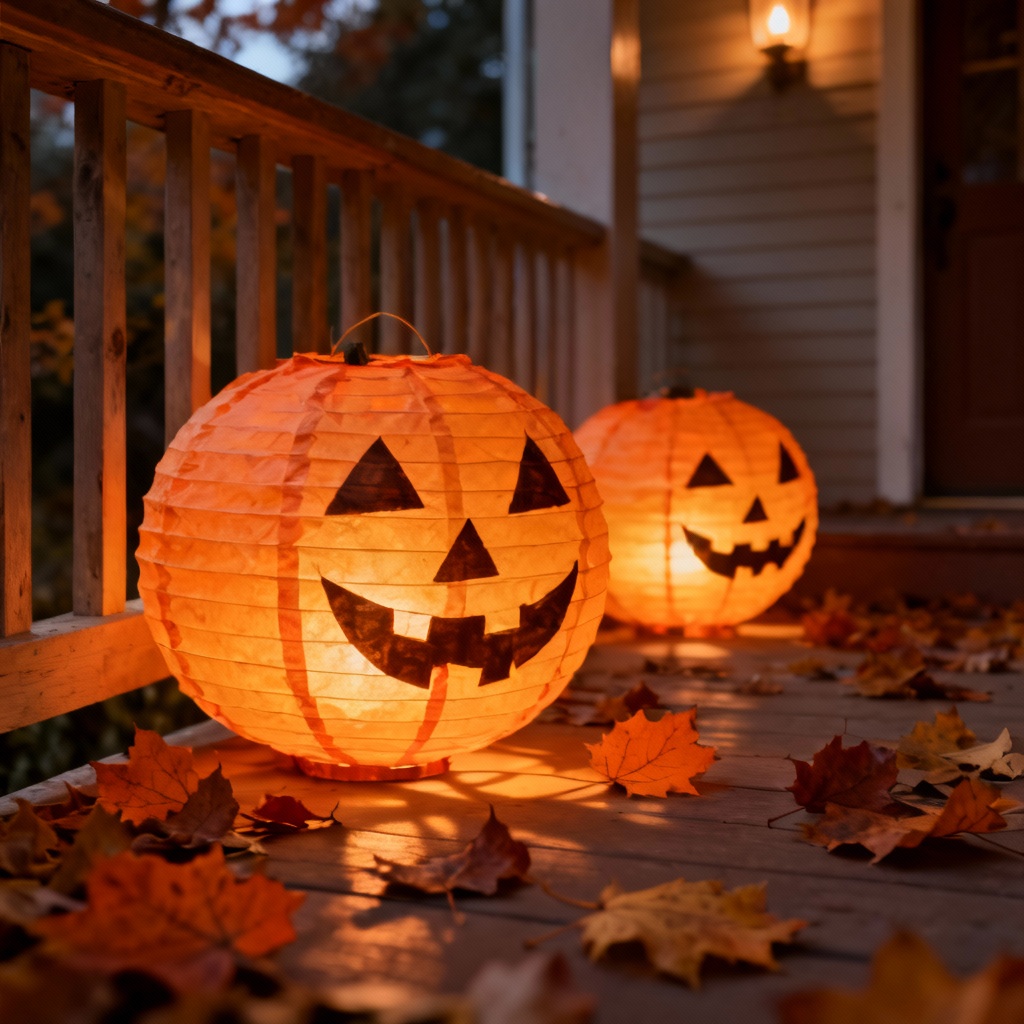 AI Halloween Pumpkin Lantern Scene