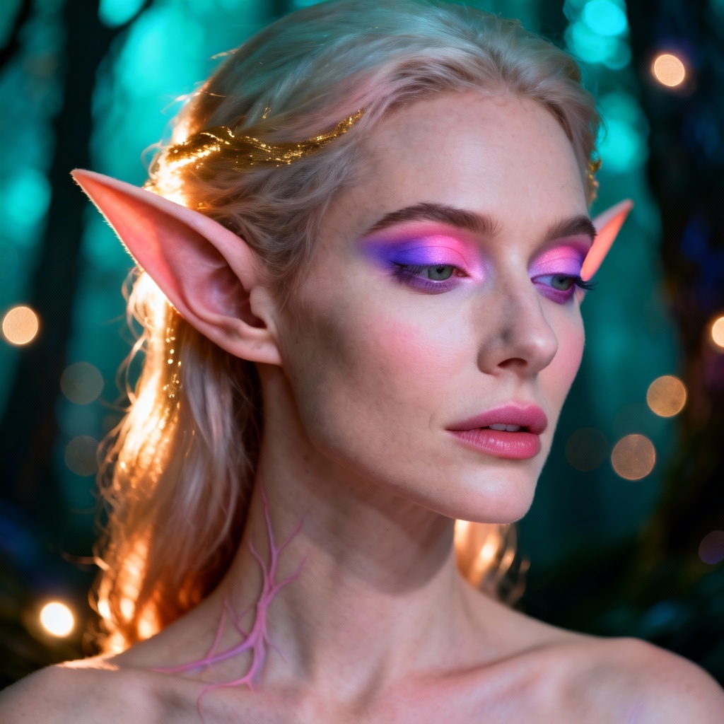 AI portrait with elegant elf ears