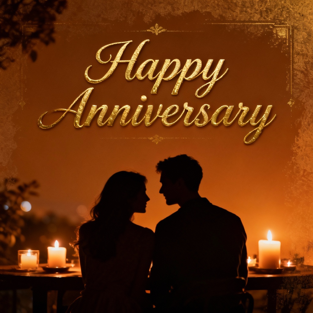 AI candlelight classic anniversary card