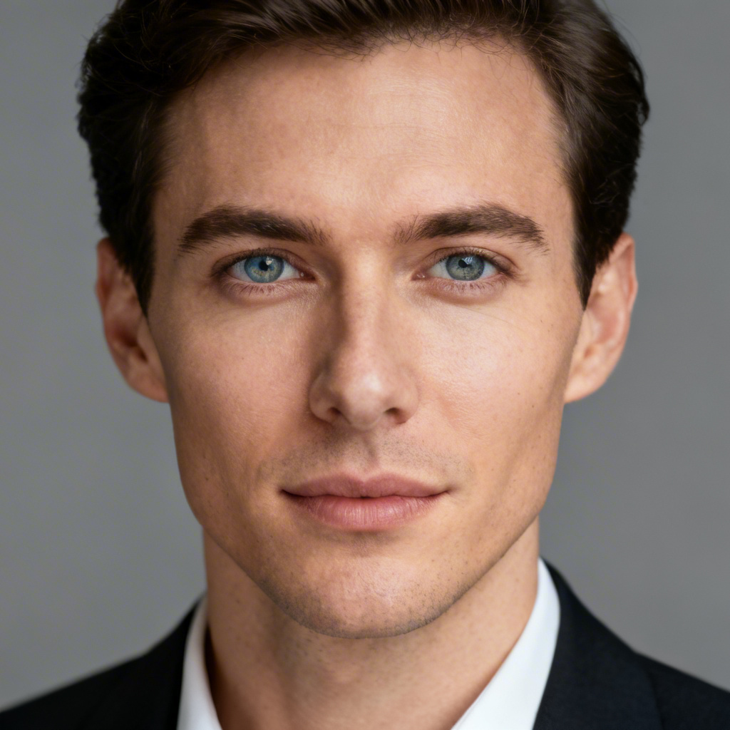 AI open eyes corporate headshot example