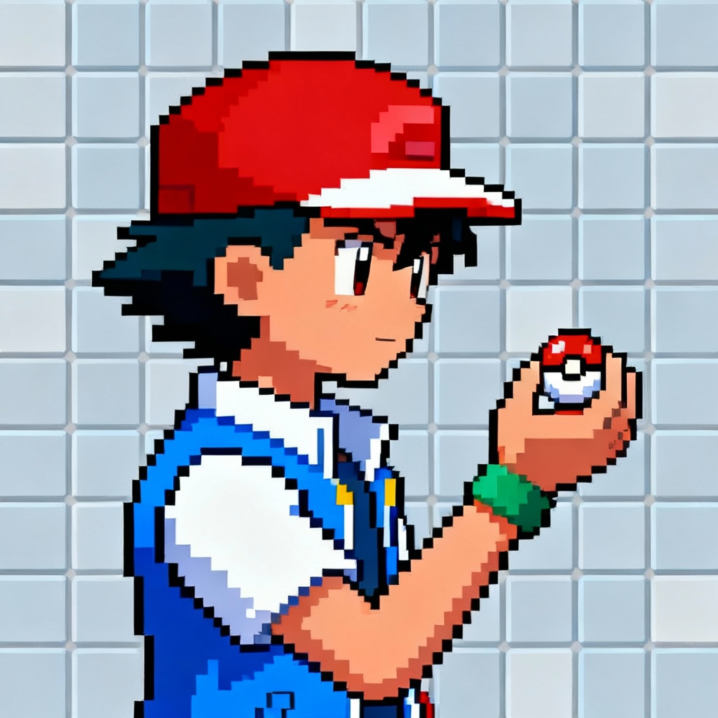 AI Retro Pixel Pokemon Trainer Sprite
