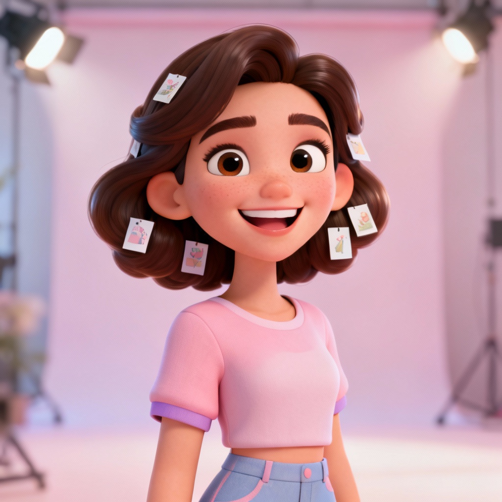 AI 3D Stylized Girl Portrait