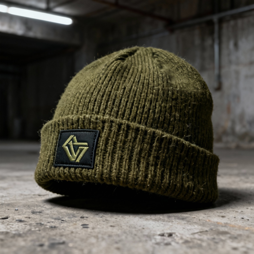 AI streetwear beanie with patch