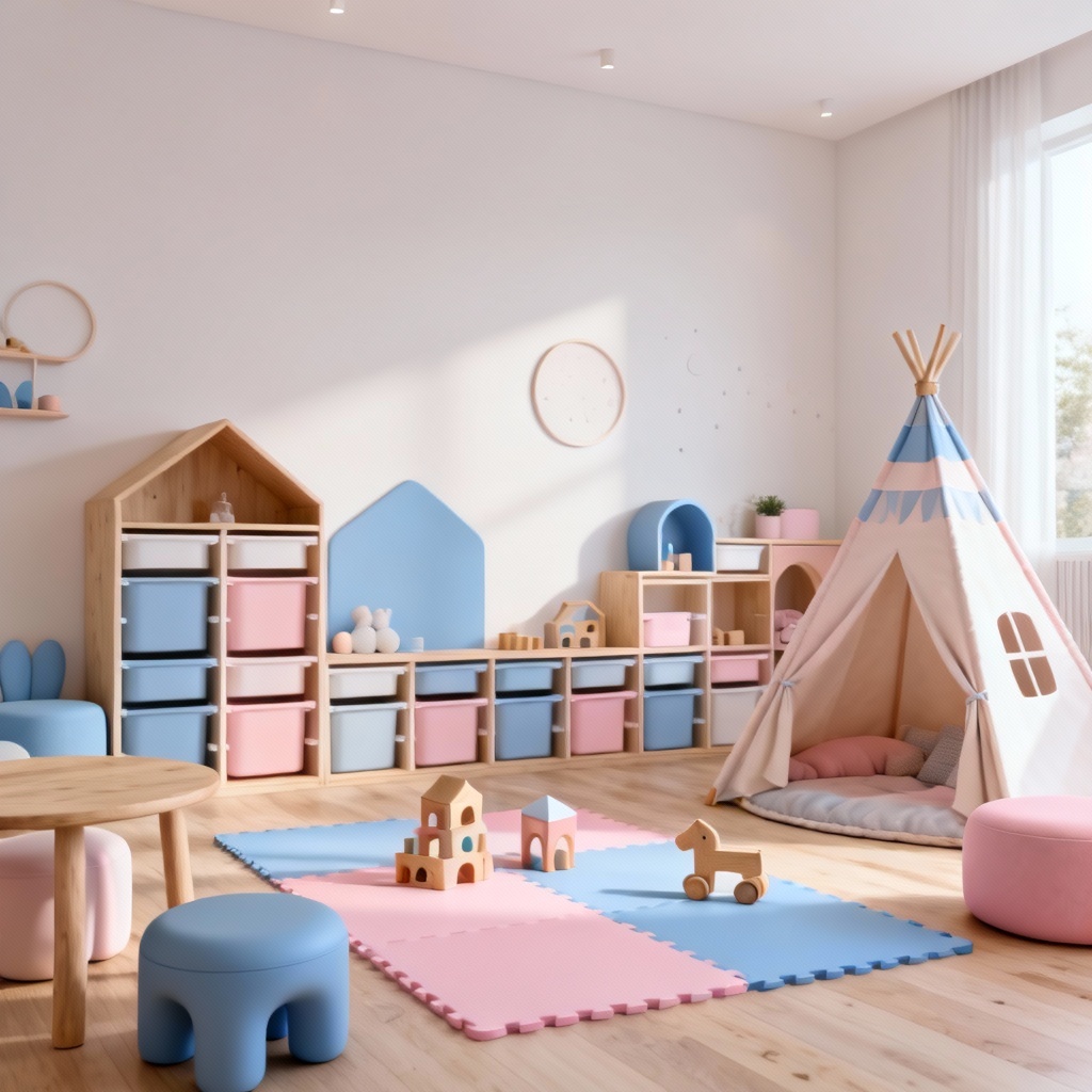 AI Scandinavian Kids Room Design