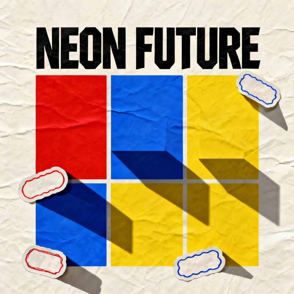 AI neubrutalist startup poster