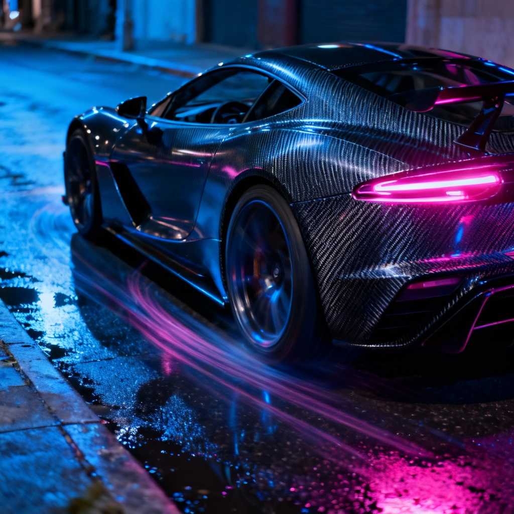 AI Exotic Hypercar At Night