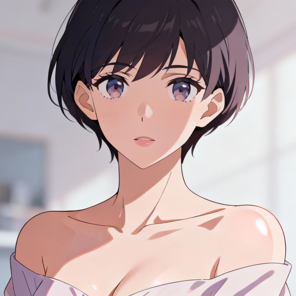 Anime-style collarbones and neckline