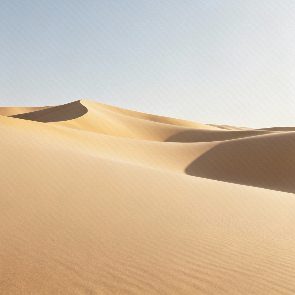 AI serene minimalist desert dunes with soft shadows