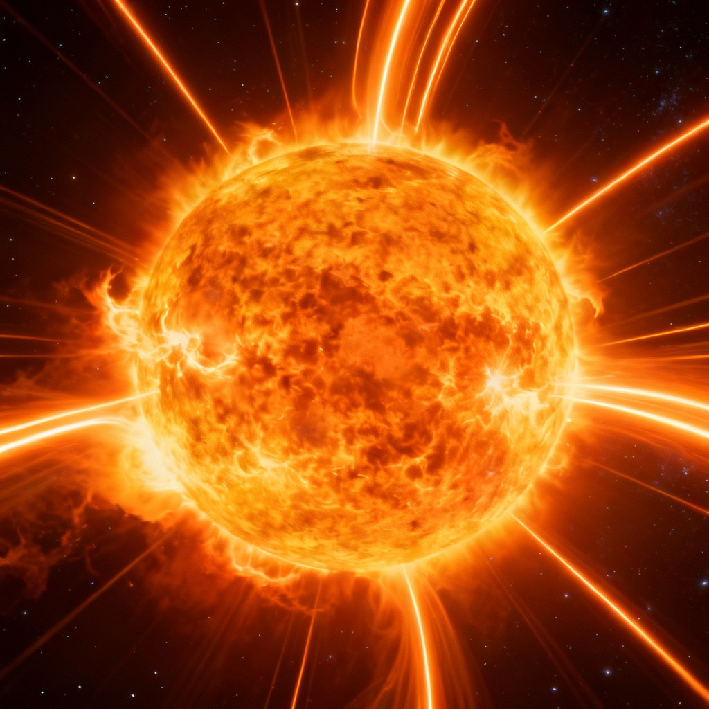 AI Solar Flare Radiant Energy Artwork