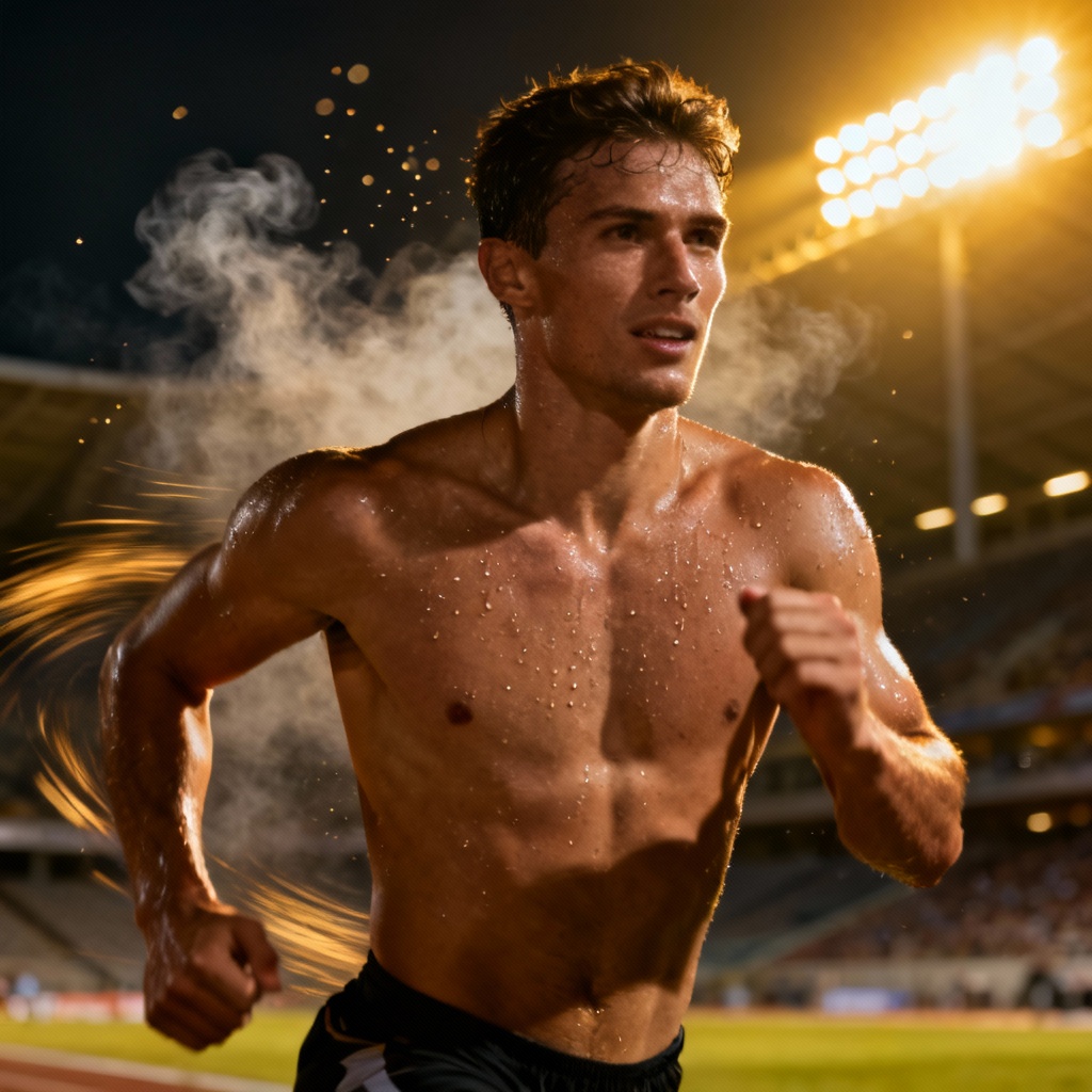 AI athlete-inspired celebrity look alike action pose