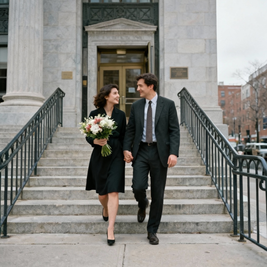 AI fake marriage courthouse elopement photo