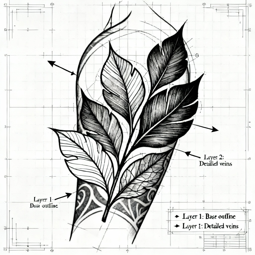 AI Cover-up Tattoo Stencil Blueprint