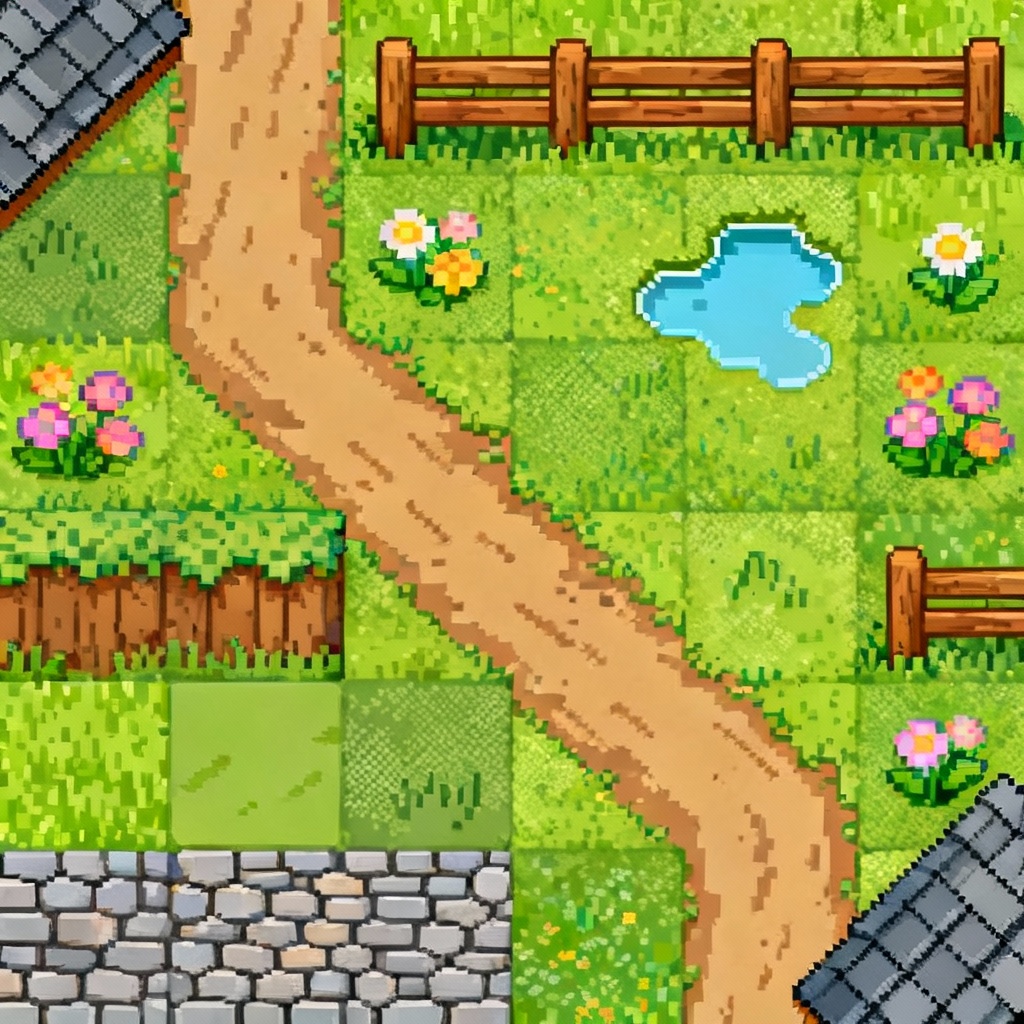 AI 16x16 village overworld tileset