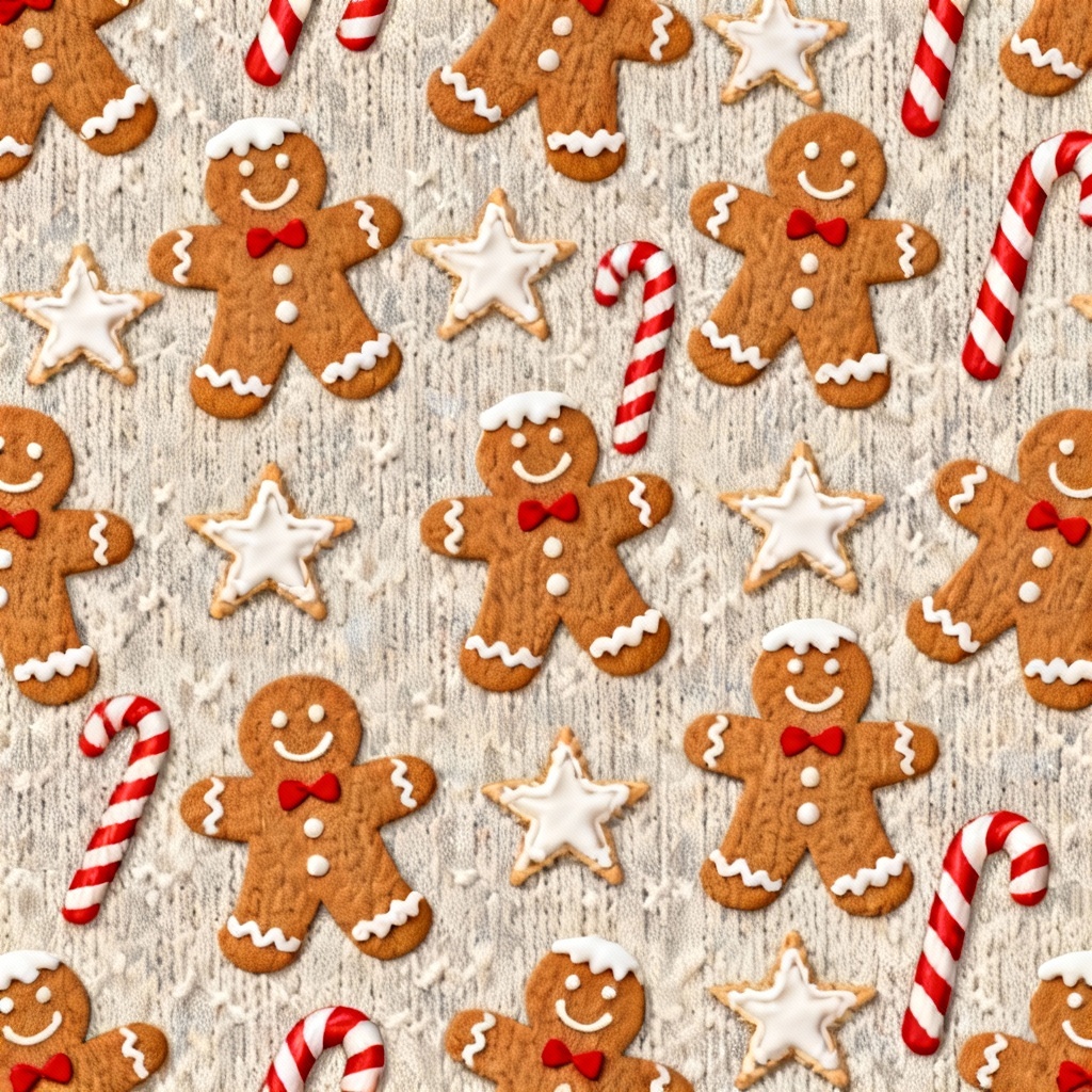 Gingerbread chaos pattern seamless ugly sweater