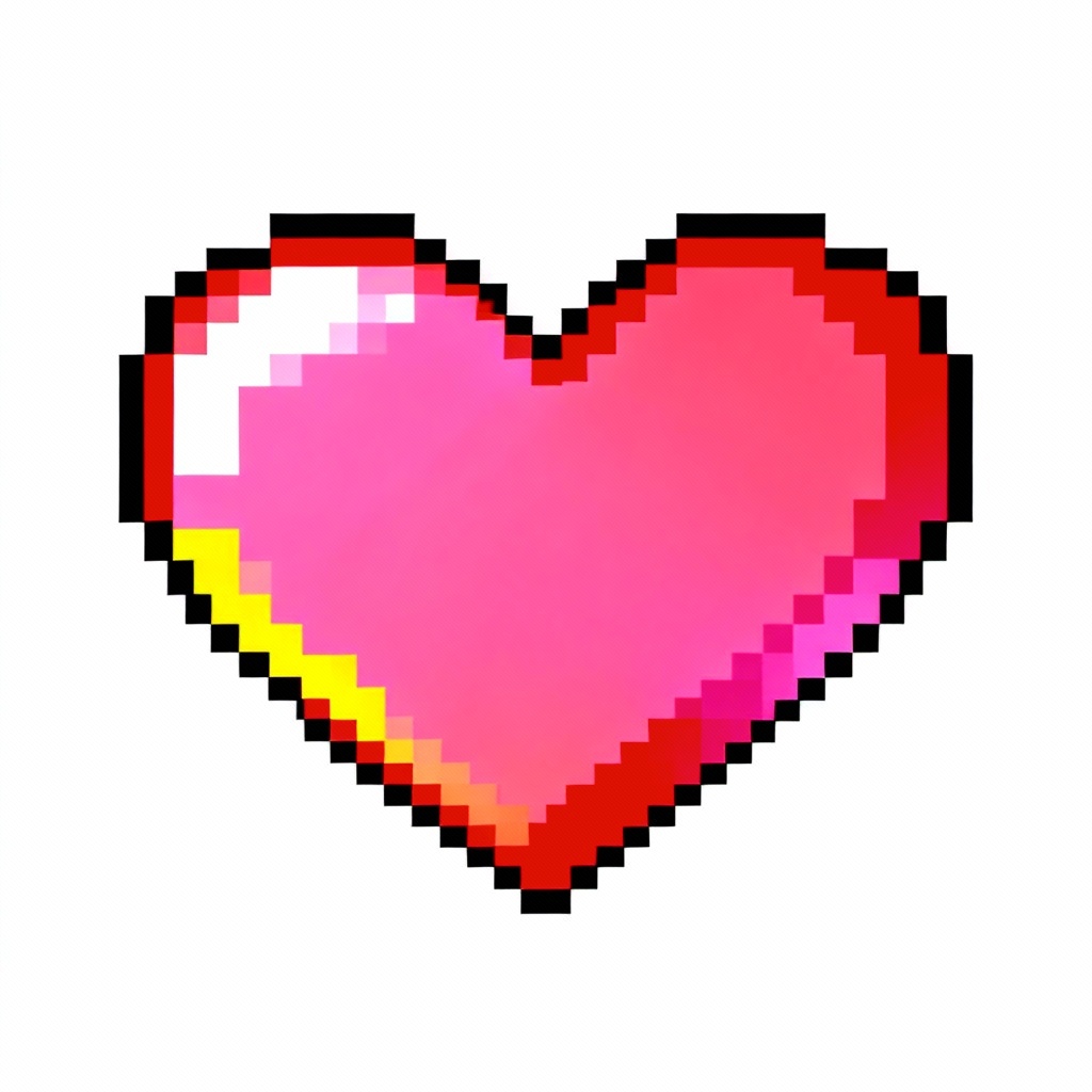 AI retro pixel heart animated Twitch emote