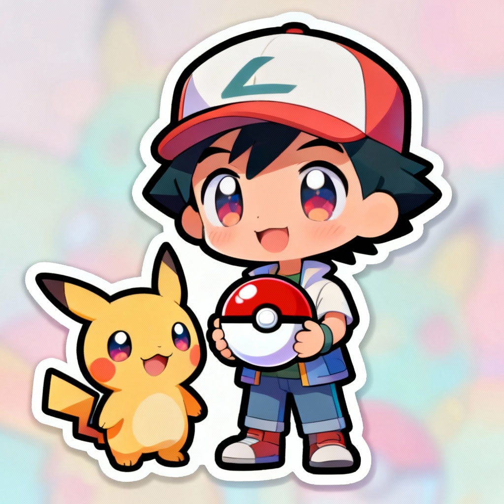 AI chibi Pokemon avatar duo with cute pastel style