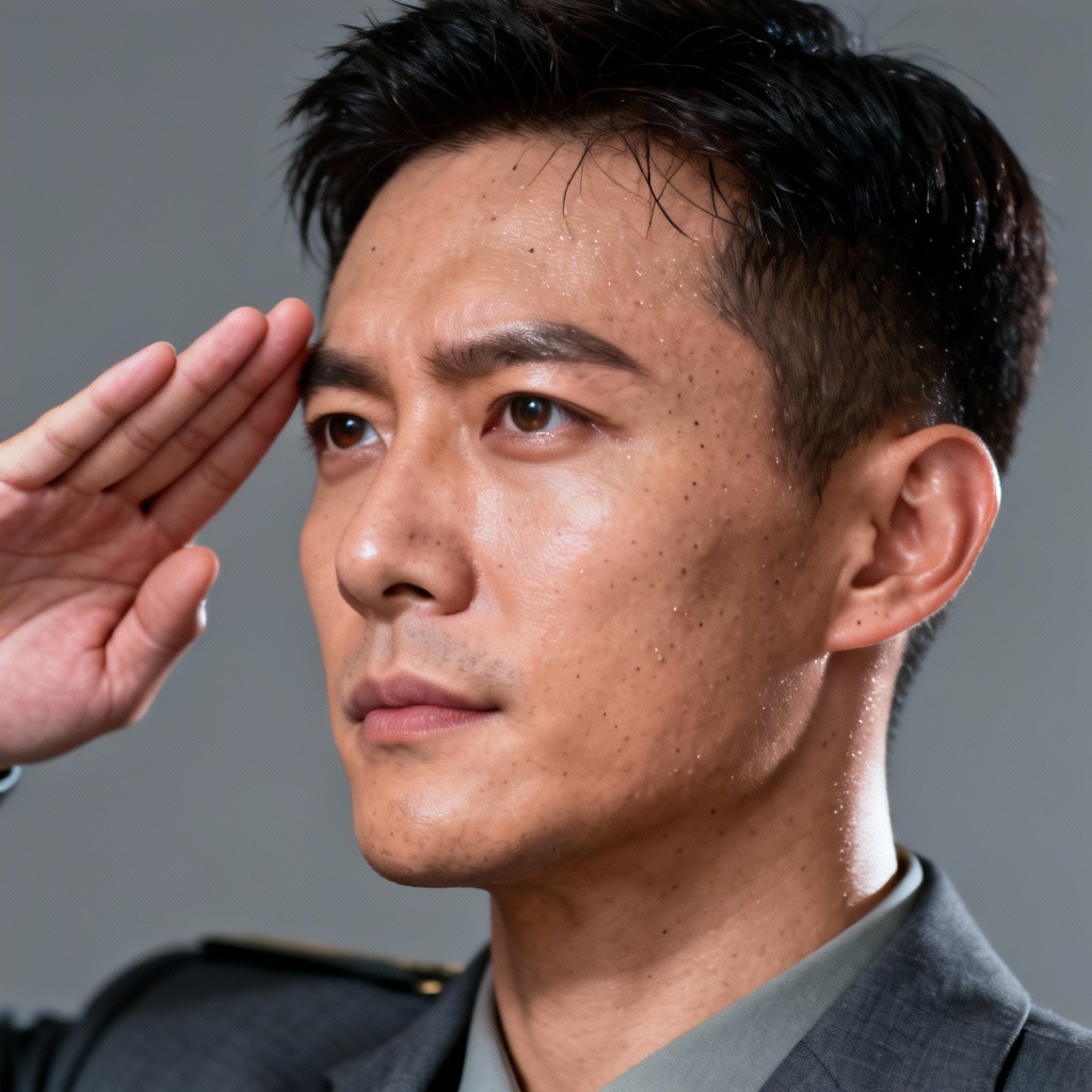 AI Salute Portrait In Clean Studio Lighting