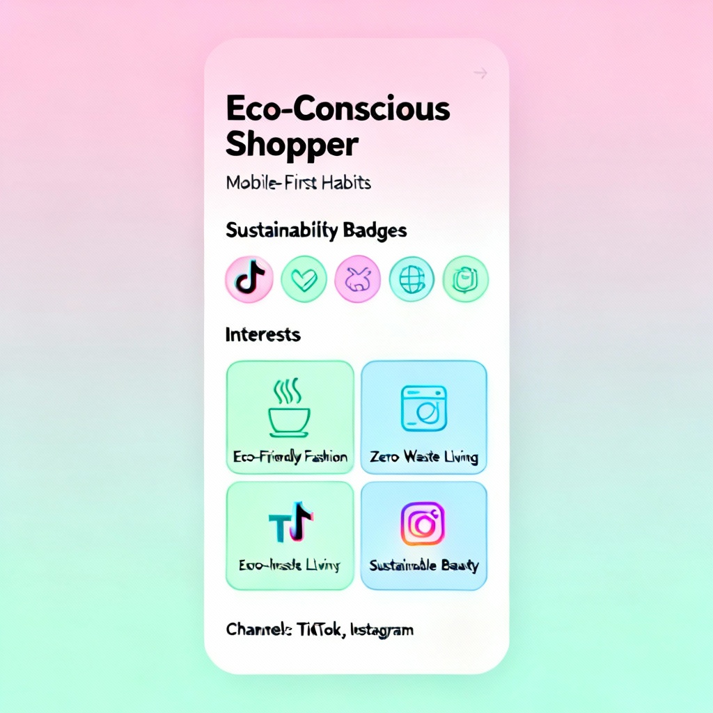 AI persona card for Gen Z eco-conscious shopper