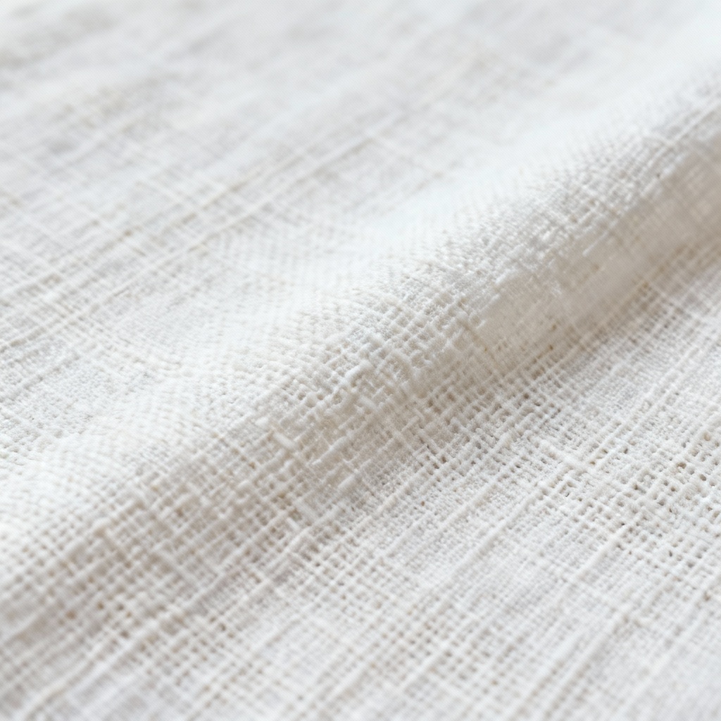 AI white linen fabric wallpaper with weave texture