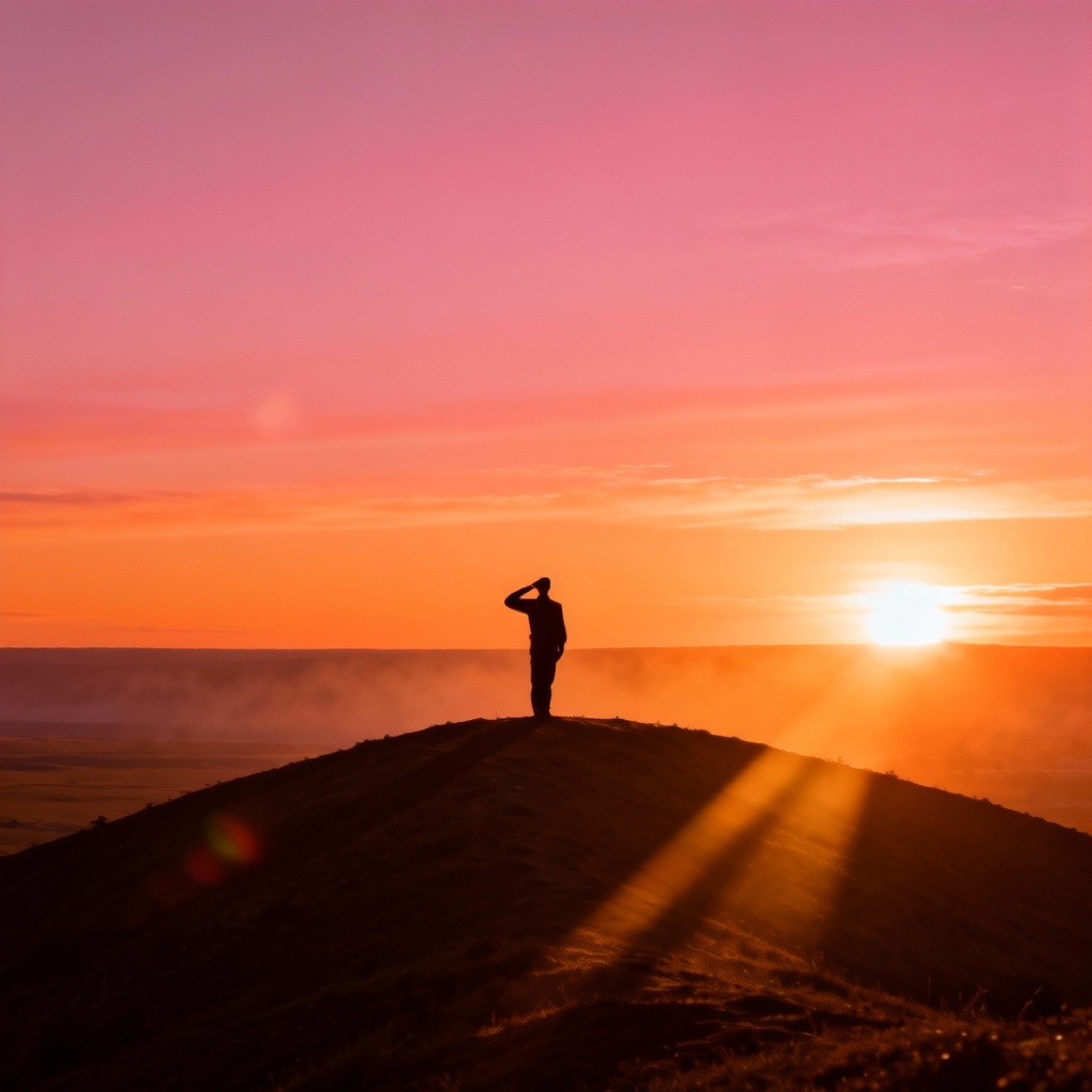 AI Salute Silhouette At Sunset