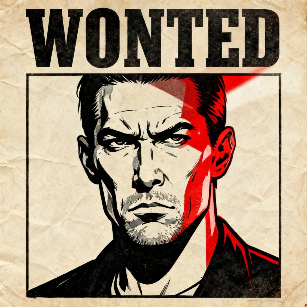 GTA style wanted poster closeup